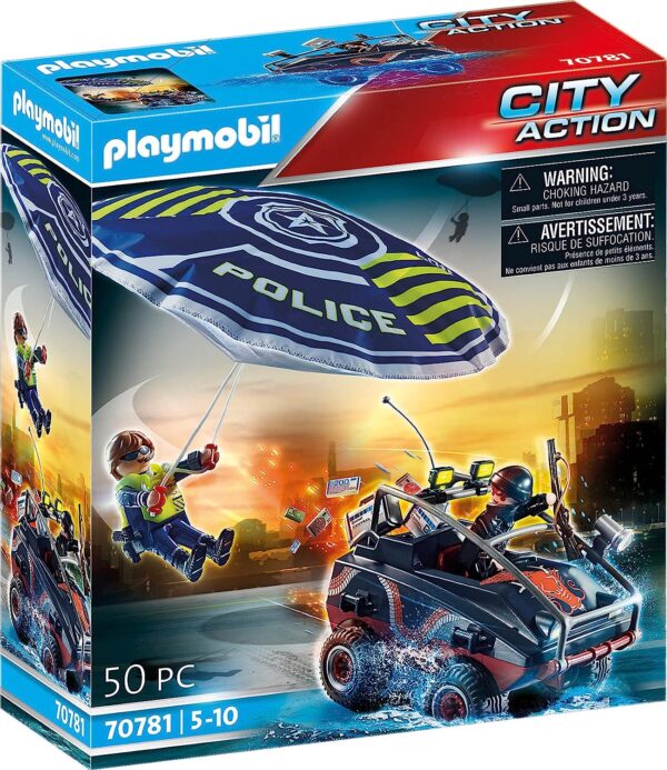 Policía Paracaídas: Persecución Del Vehículo Anfibio - Playmobil. - Imagen 1