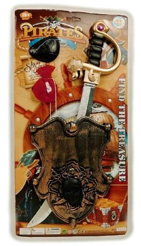 Set Pirata Con Espada Y Escudo Antifaz En Blister