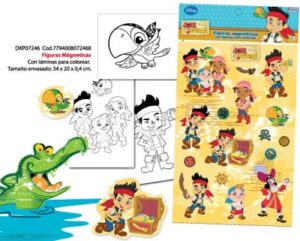 Jacke Y Los Piratas Figuras Magneticas Con Laminas Para Colorear