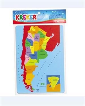 Mapa De Argentina Con Division Politica  Goma Eva (23x34)