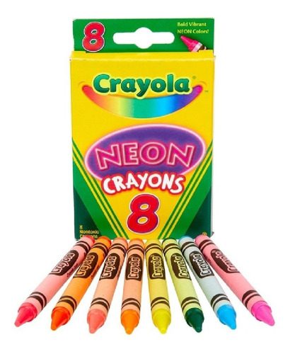 MLA859601446_1 Caja De Crayones Crayola De Neón X 8 Unidades De Colores Sur - Imagen 1