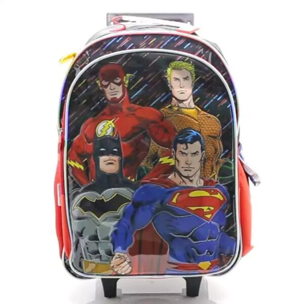 Mochila escolarLiga de la justicia  de 18" con carro - Cresko. - Imagen 1