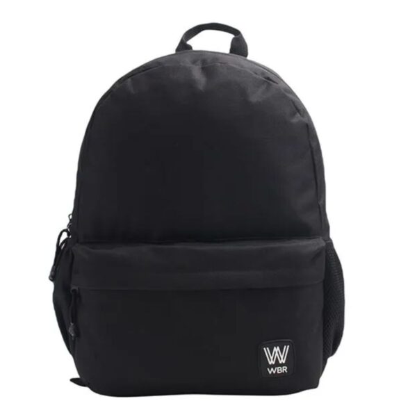 5611000 Mochila escolar espalda lisa color negro de 17" - Wabro. - Imagen 1