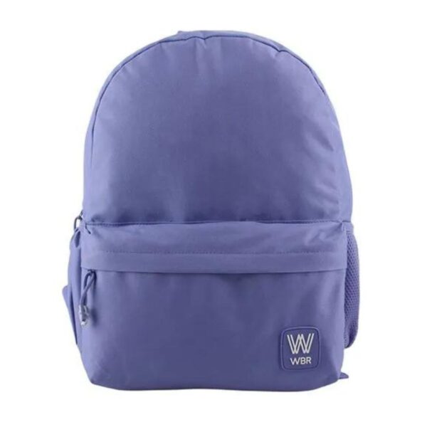 Mochila escolar espalda lisa color lila de 17" - Wabro. - Imagen 1