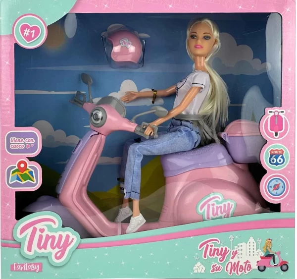 Muñeca Tiny y su moto - Imagen 1