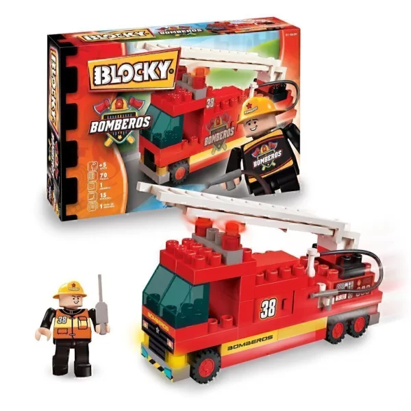 Bloques bomberos 70 piezas - Blocky - Imagen 1
