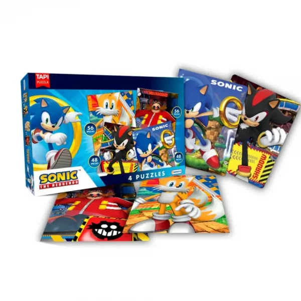 4 rompecabezas de 48 y 56 piezas Sonic - Tapimovil - Imagen 1