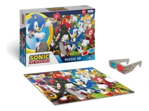 Rompecabezas 3D de 60 piezas con anteojos Sonic - Tapimovil