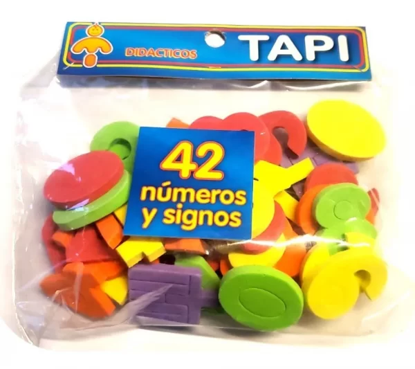 Set Numeros y Signos de Goma Eva 42 piezas - Tapimovil - Imagen 1