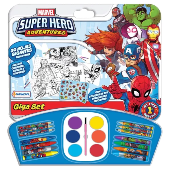 Set de arte gigante con acuarelas Super Hero Marvel - Tapimovil - Imagen 1