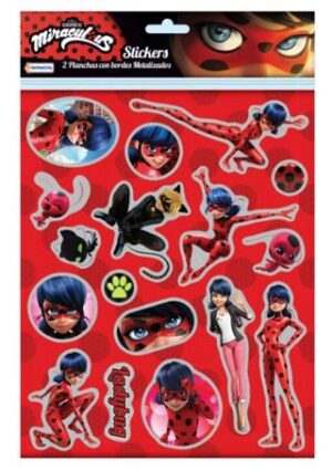 Set de stickers 2 planchas Miraculous Ladybug - Tapimovil