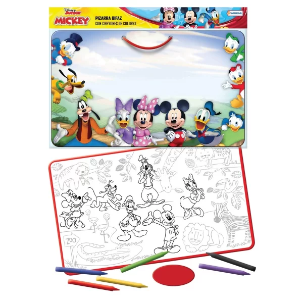 Pizarra bifaz con crayones Mickey Mouse - Tapimovil - Imagen 1