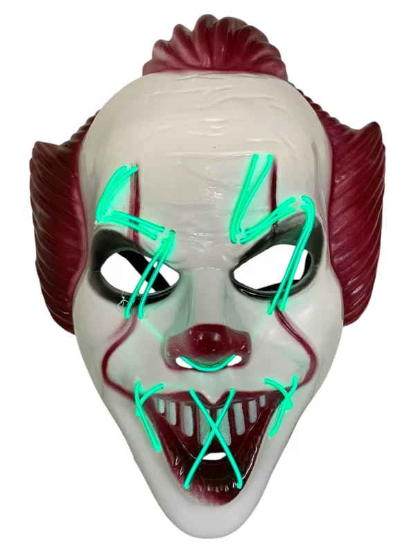 Máscara rígida payaso con luz led - Imagen 2