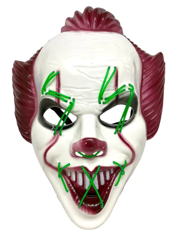 Máscara rígida payaso con luz led - Imagen 1