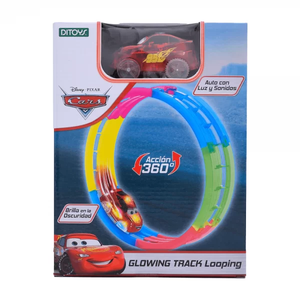 Pista Cars glowing track looping b/o - Ditoys - Imagen 1