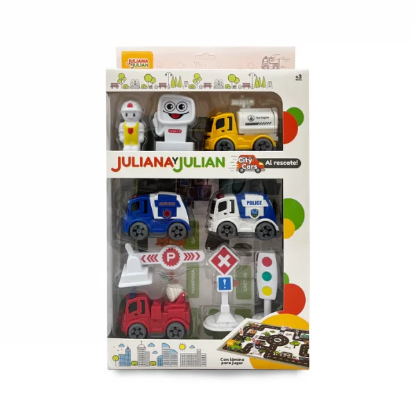 Camión a fricción x 4 City Cars al rescate con lámina – Juliana y Julián - Imagen 1