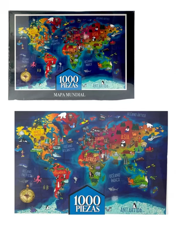 210+8100126 Rompecabeza Mapa mundial 1000 piezas - Imagen 1