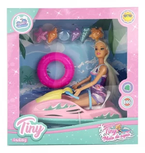 Muñeca Tiny y su moto de agua