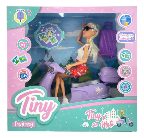 Muñeca Tiny y su moto - Imagen 1