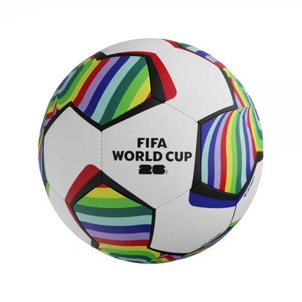 Pelota de futbol FIFA mundial 2026 turquesa y naranja  - Licencia FIFA - Imagen 1