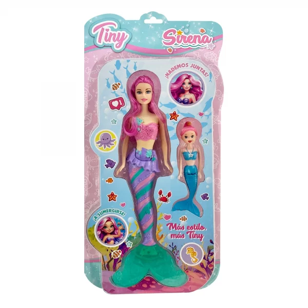 240+54918_1 Muñeca Tiny Sirena y mini Sirena - Imagen 1
