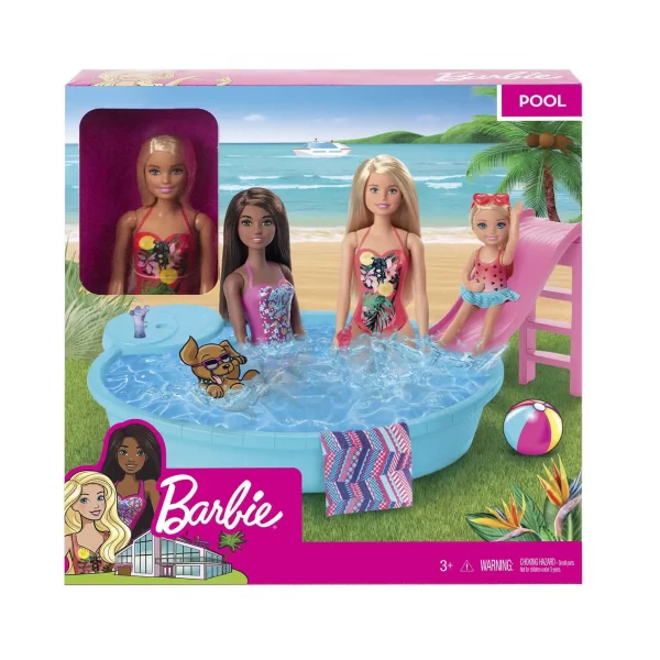 Muñeca Barbie con piscina Glam - Mattel - Imagen 1