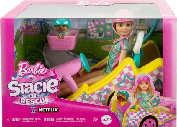 Muñeca Barbie Stacie con auto y mascota - Mattel - Imagen 1