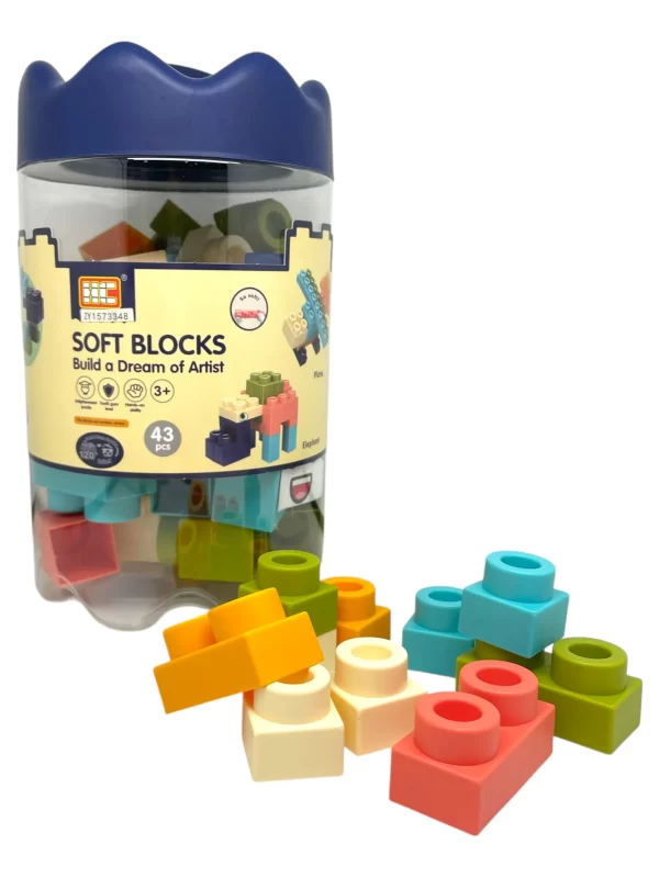 Balde de bloques soft 43 piezas - Mi Clavel toys - Imagen 1