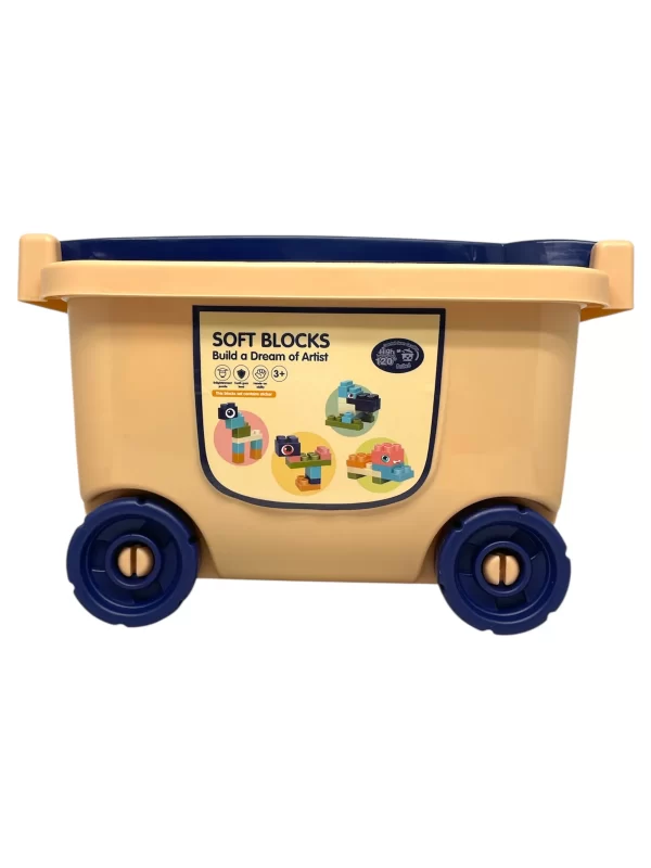 Balde carretilla de bloques soft 55 piezas - Mi Clavel toys - Imagen 1