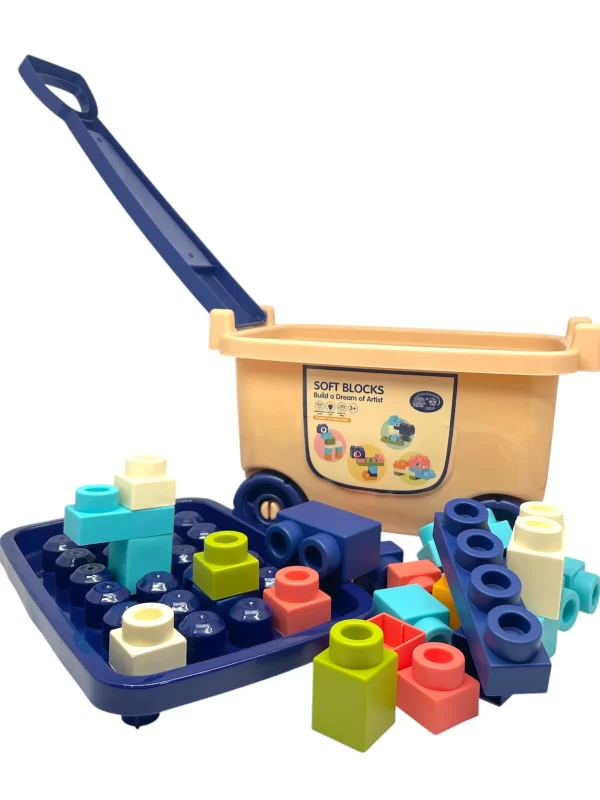 Balde carretilla de bloques soft 55 piezas - Mi Clavel toys - Imagen 2