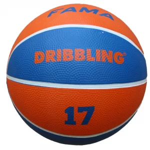 Pelota de basquet fama 21  N°5 celeste y naranja - Dribbling