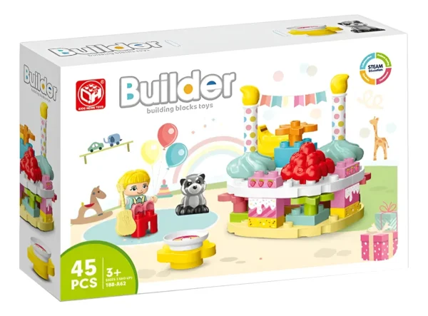 Set de bolques de construcción torta de cumpleaños - Explorer Fan - Imagen 1