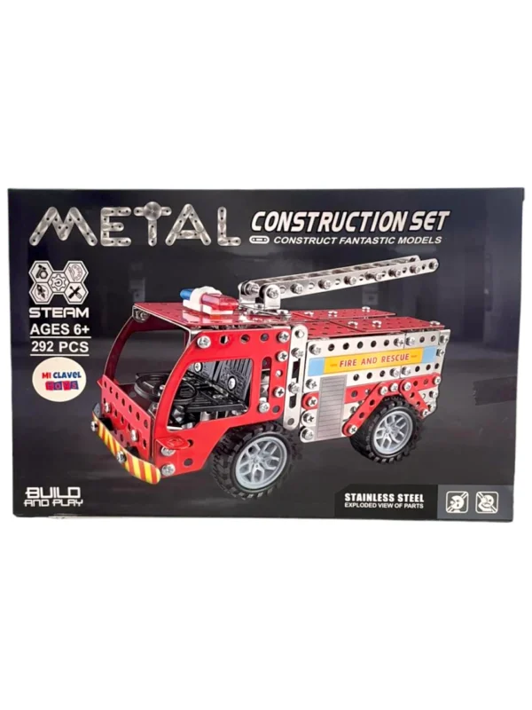 Set de construcción metal Camion de bomberos - Mi Clavel toys - Imagen 1